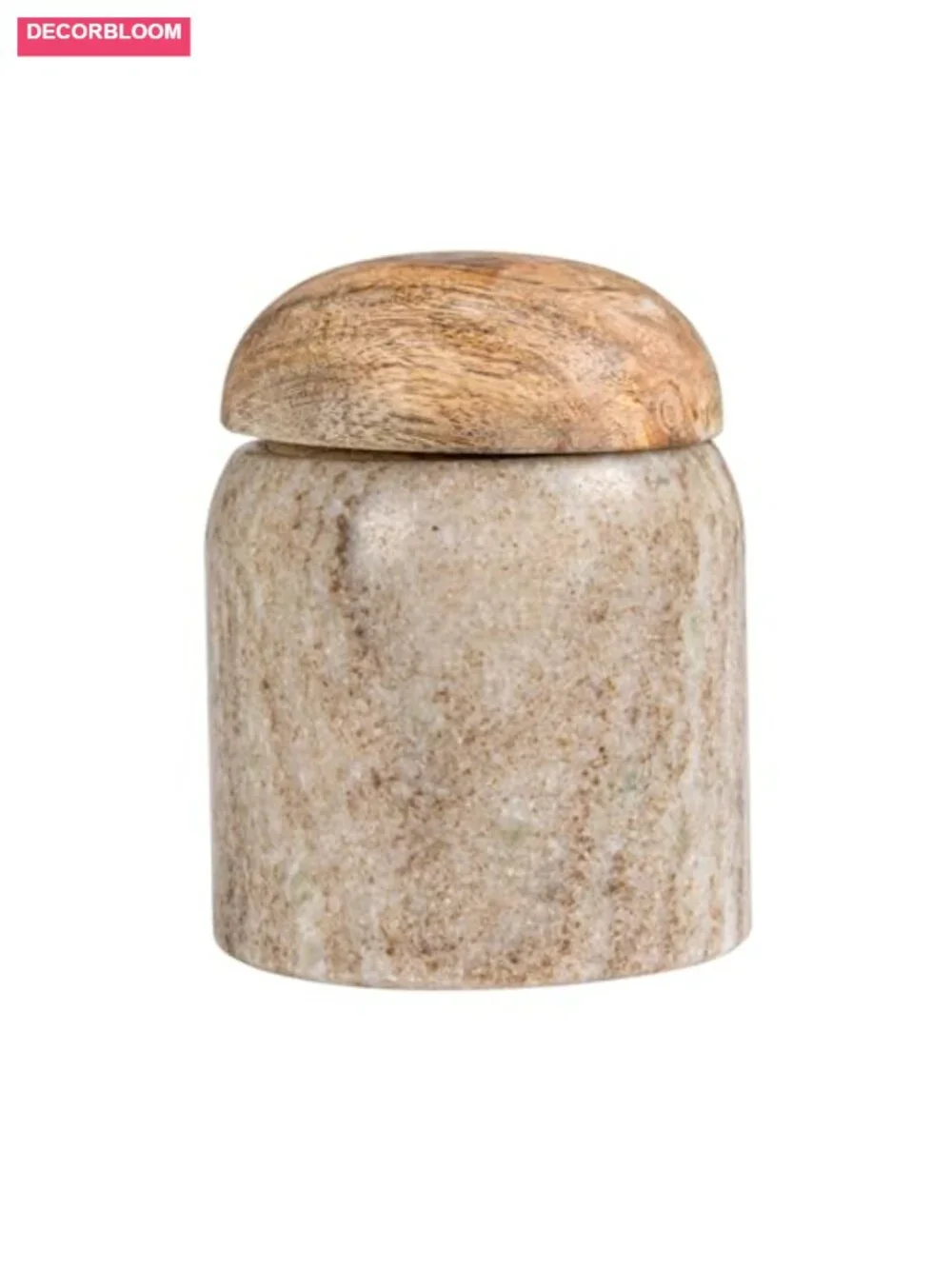 Marble Wood Lid Canister - Kitchen Food Storage Jar